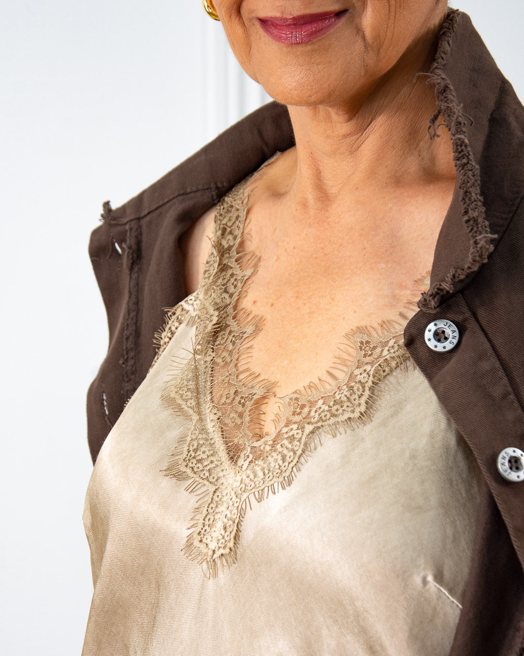 VESTIDO LENCERO CAMEL