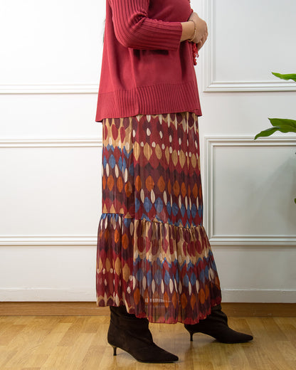 FALDA BOHO GRANATE