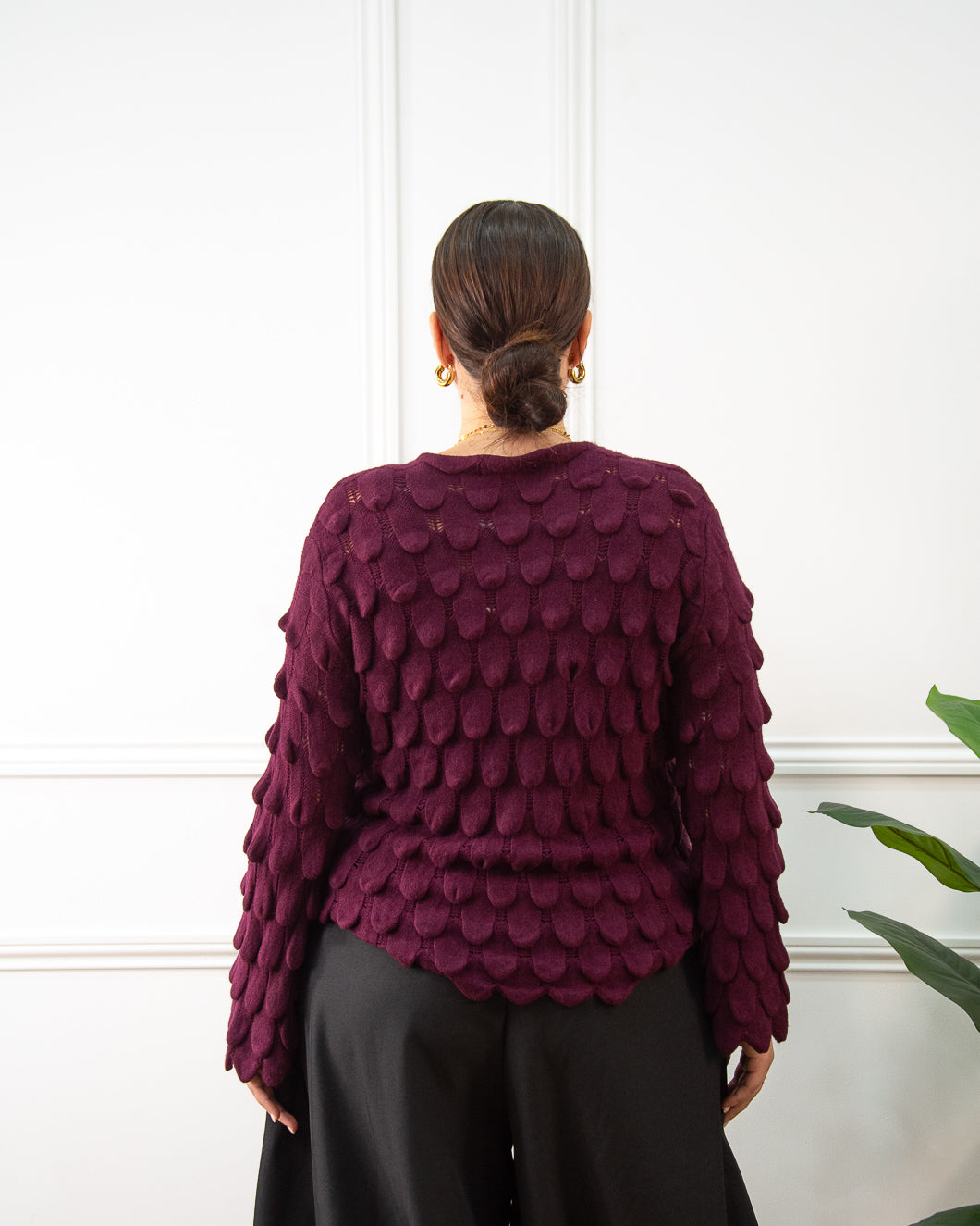 JERSEY PLUMAS GRANATE
