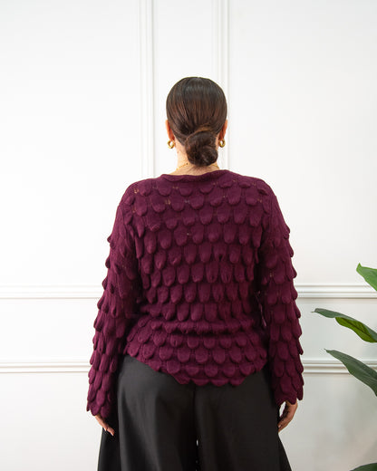 JERSEY PLUMAS GRANATE