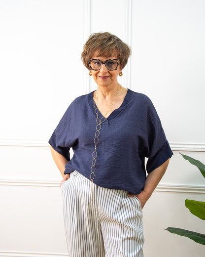 BLUSA JAPAN AZUL MARINO