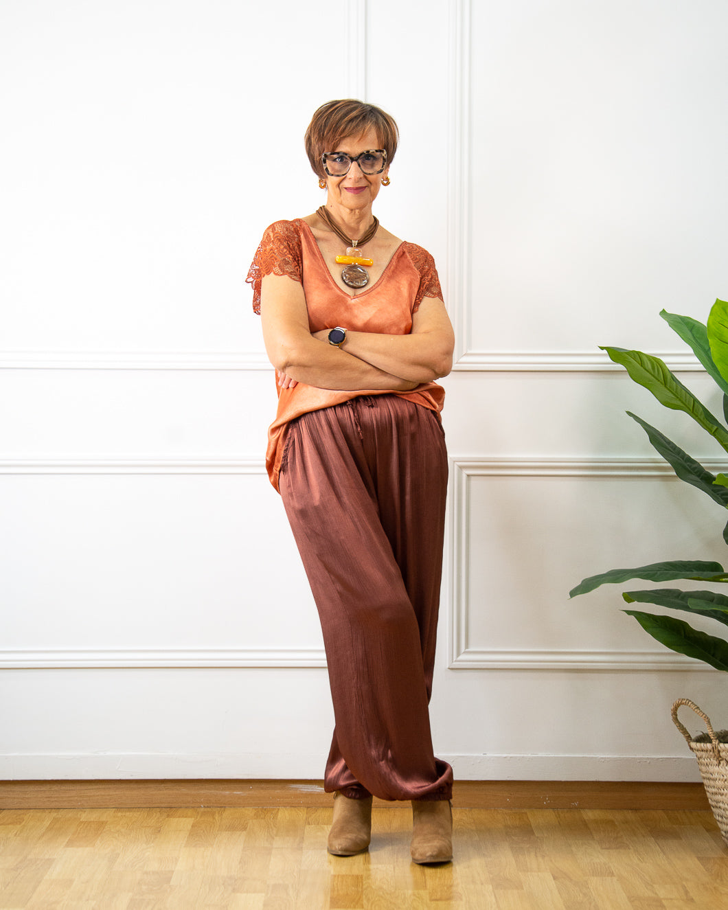 PANTALÓN BOMBACHO TEJA