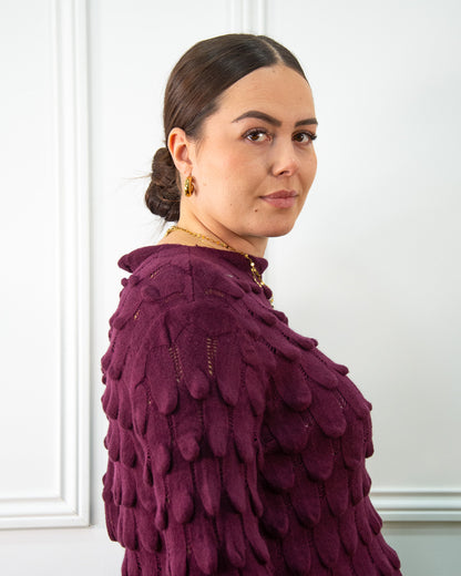 JERSEY PLUMAS GRANATE