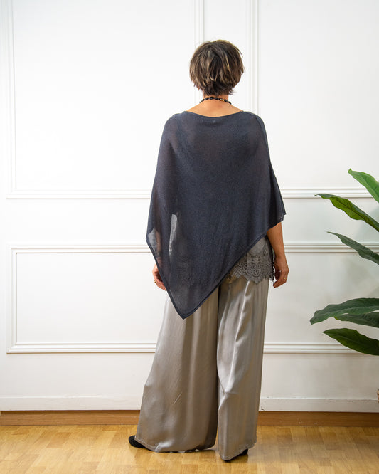 PONCHO BRILLO ANTRACITA