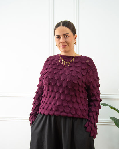 JERSEY PLUMAS GRANATE
