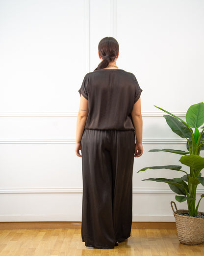 PANTALÓN RASO PALAZZO MARRÓN
