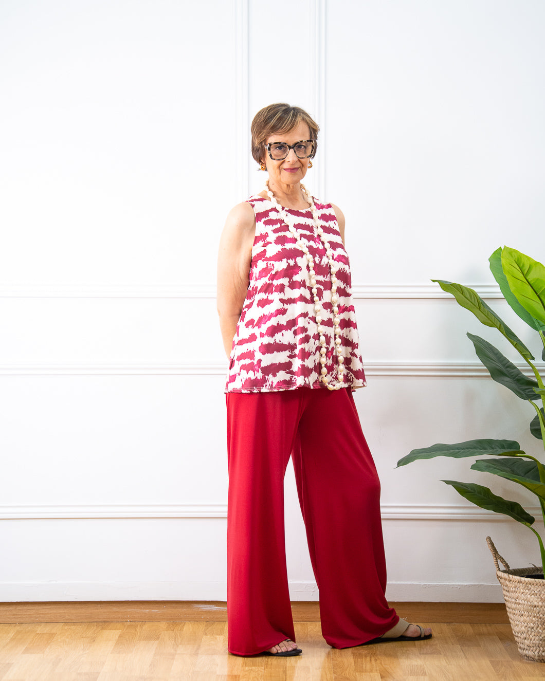 BLUSA MANCHAS ROJO