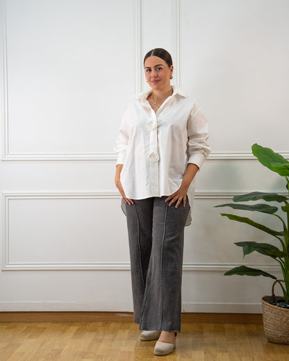 CAMISA FLOR BLANCO