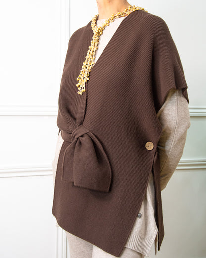 PONCHO BOTÓN MARRÓN