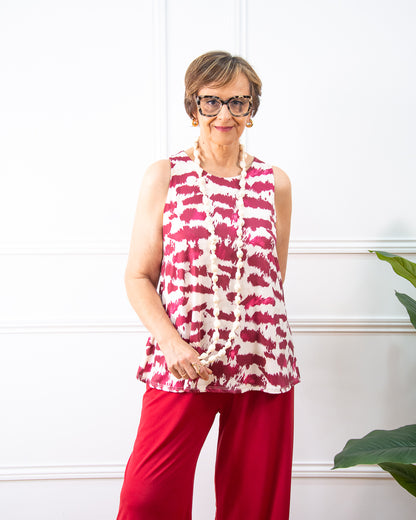 BLUSA MANCHAS ROJO