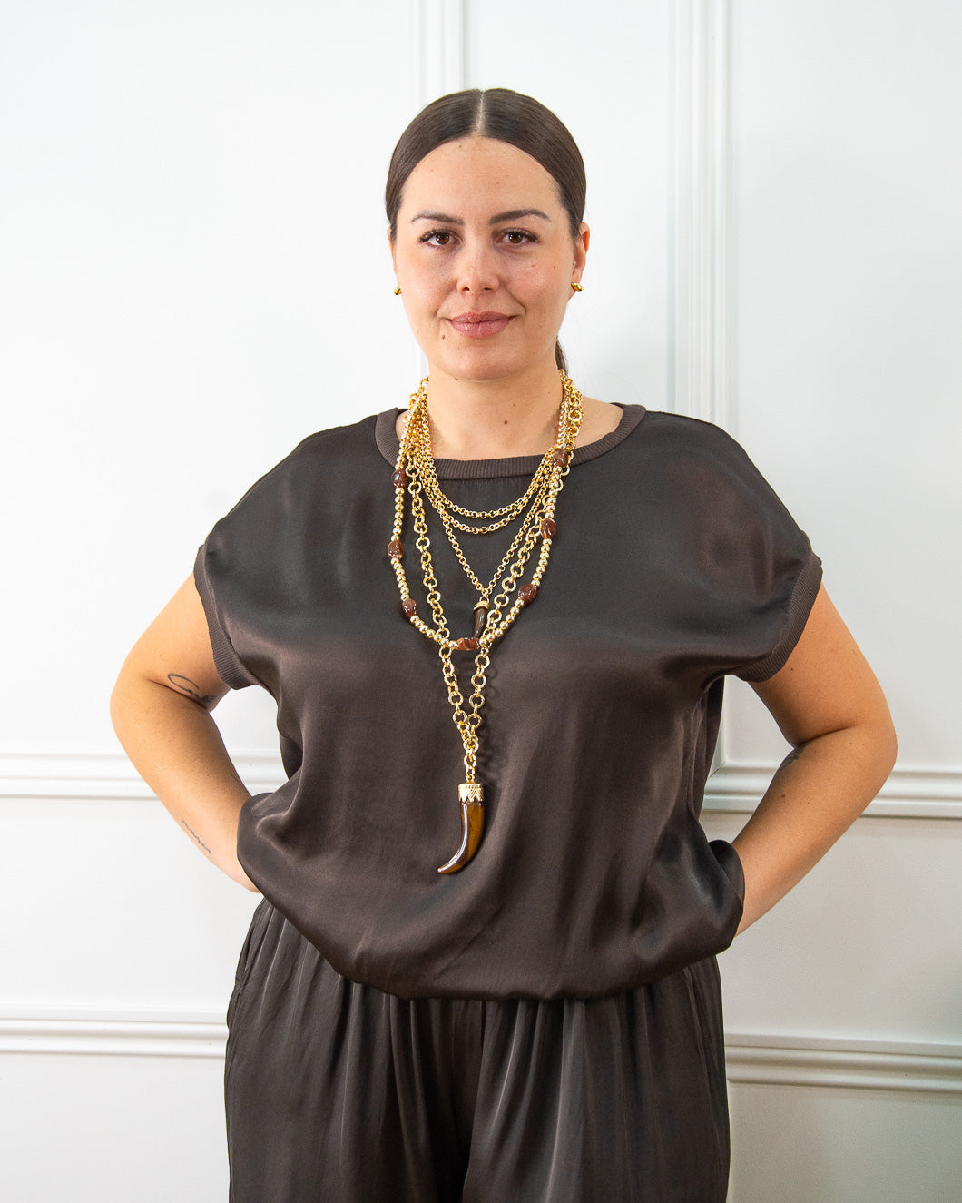 BLUSA RASO MARRÓN