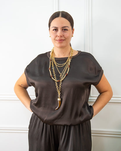 BLUSA RASO MARRÓN