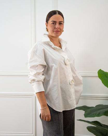 CAMISA FLOR BLANCO