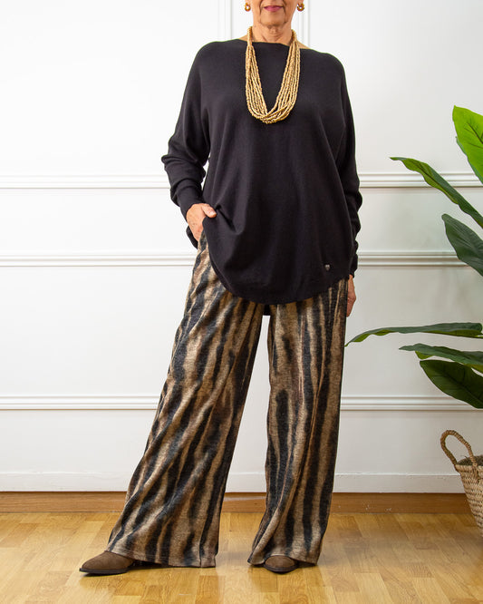 PANTALÓN ZEBRA NEGRO