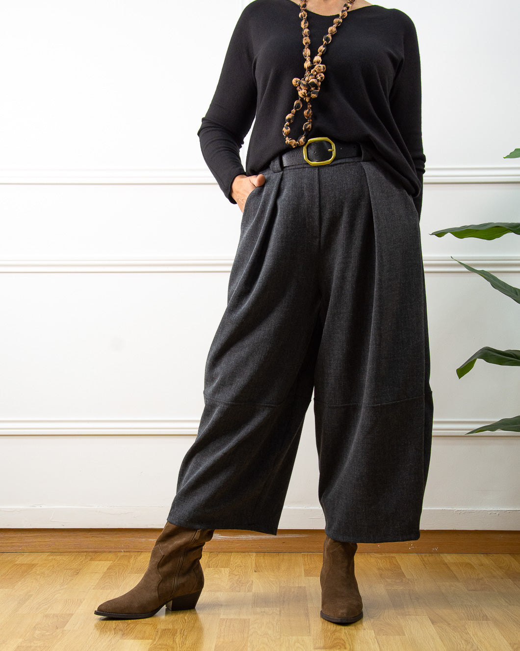 PANTALÓN GLOBO GRIS