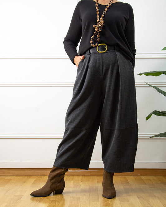 PANTALÓN GLOBO GRIS