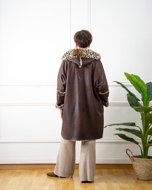 ABRIGO LEOPARDO MARRÓN