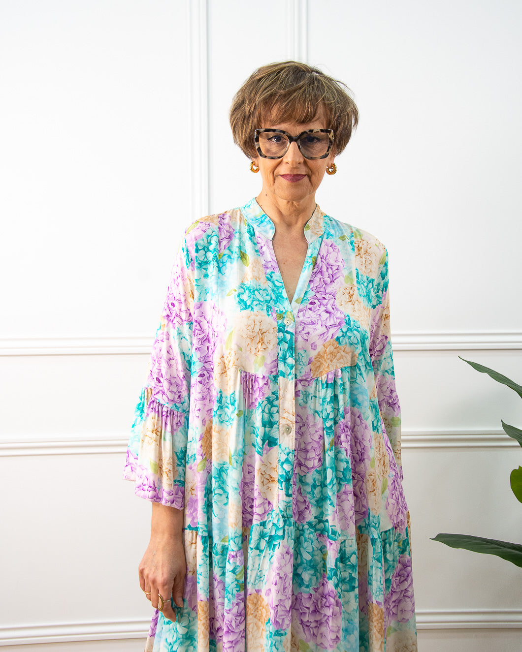 VESTIDO JARDÍN TURQUESA