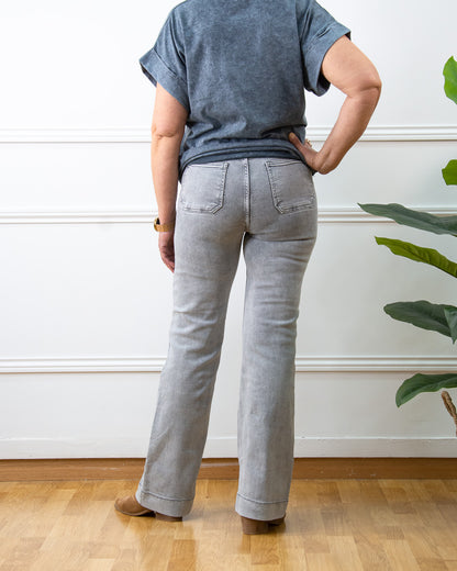 PANTALÓN BOTONES LASER GRIS