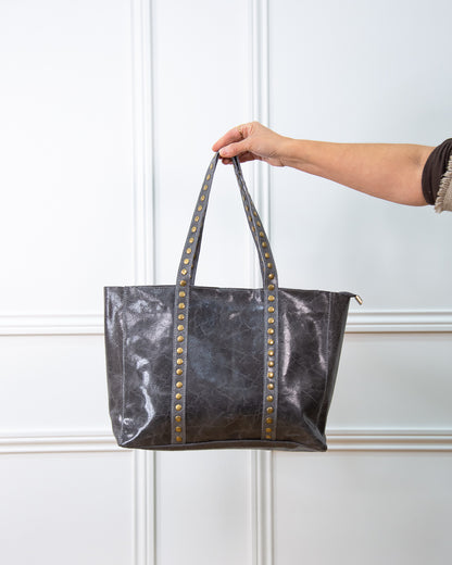 BOLSO SHOPPER BRILLO GRIS