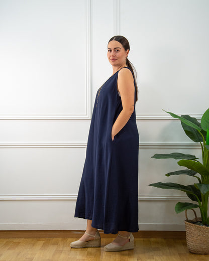 VESTIDO ZAIRA AZUL MARINO