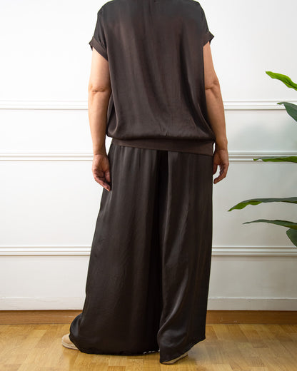 PANTALÓN RASO PALAZZO MARRÓN
