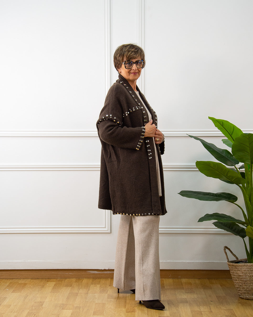 CHAQUETA TACHAS MARRÓN