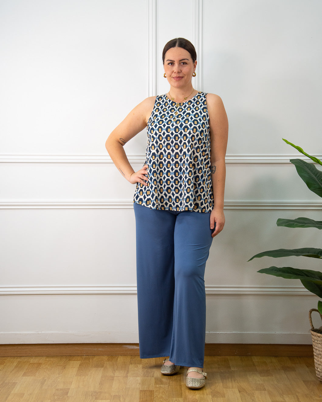 BLUSA COLMENA AZUL