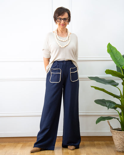 PANTALÓN BOLSILLOS AZUL MARINO