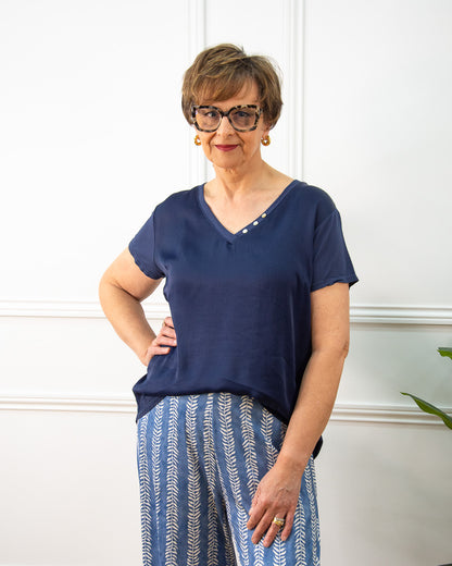 BLUSA BOTONES MARINO