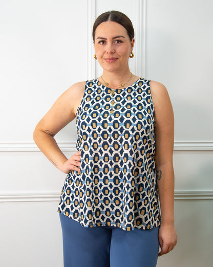 BLUSA COLMENA AZUL