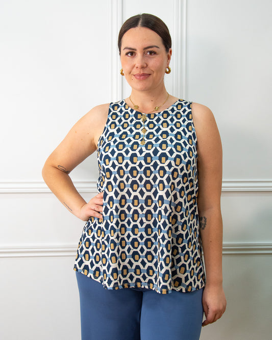BLUSA COLMENA AZUL