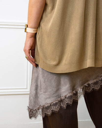 VESTIDO LENCERO TAUPE