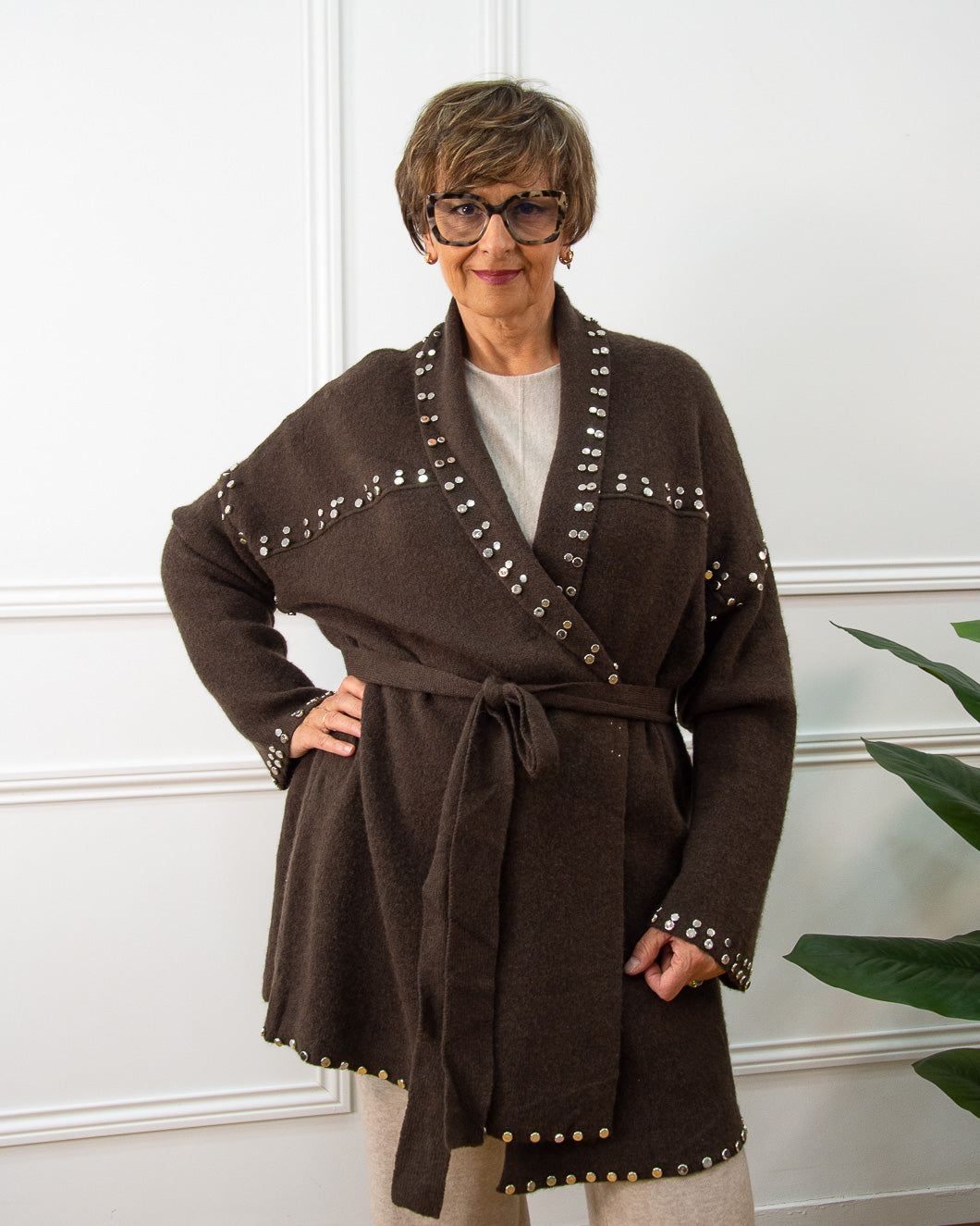CHAQUETA TACHAS MARRÓN