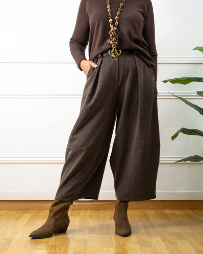 PANTALÓN GLOBO MARRÓN