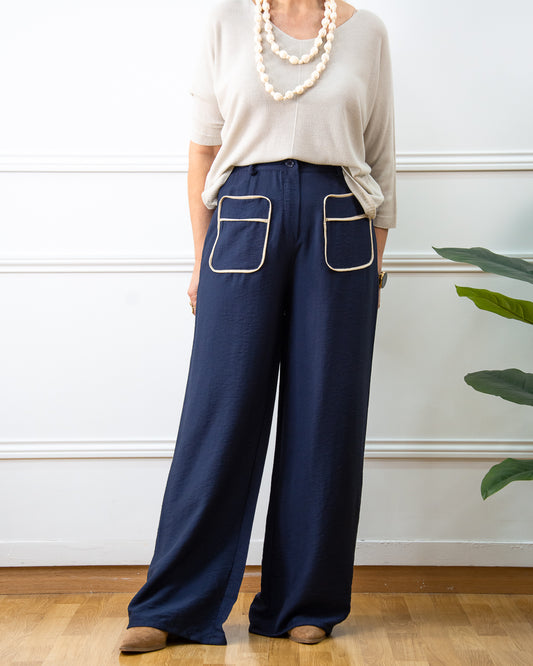 PANTALÓN BOLSILLOS AZUL MARINO