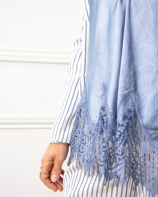 LENCERA BLONDA AZUL CLARO