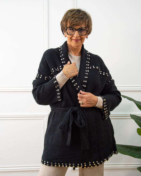 CHAQUETA TACHAS NEGRO