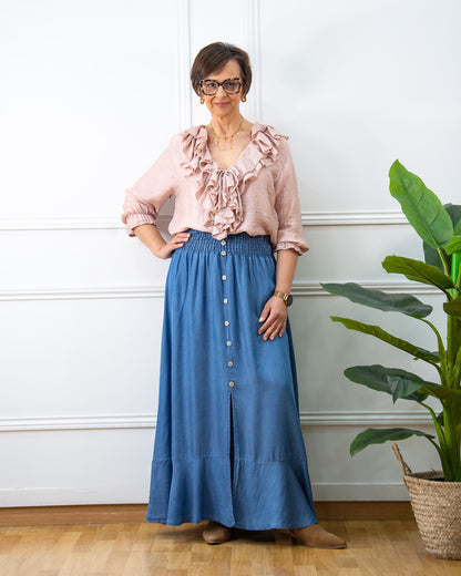 FALDA VAQUERA AZUL