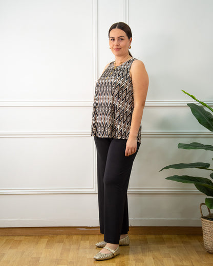 BLUSA ROMBITOS NEGRO