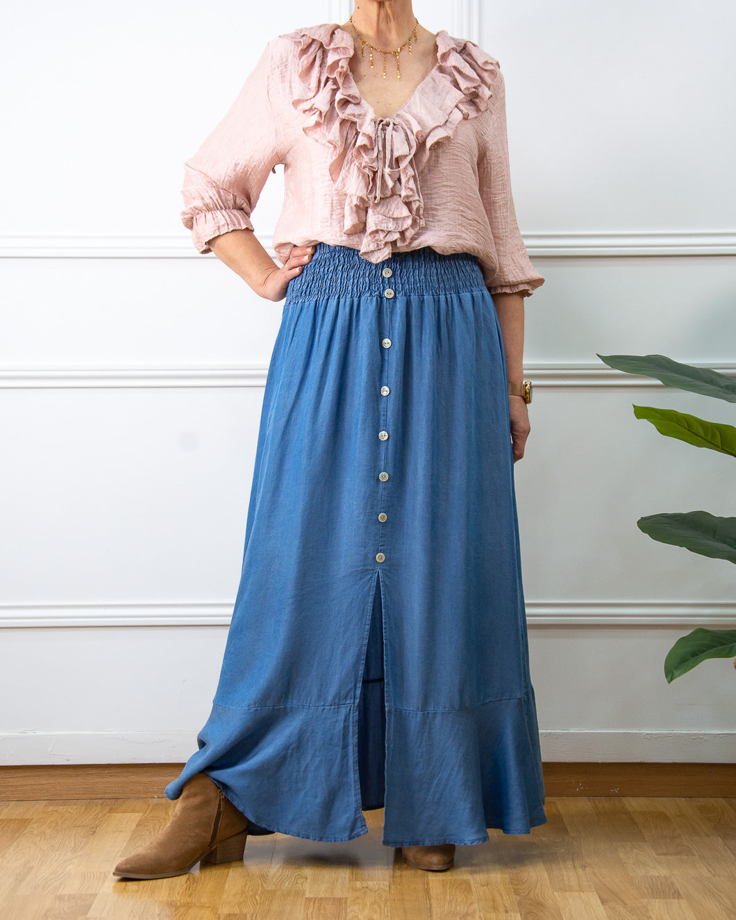 FALDA VAQUERA AZUL