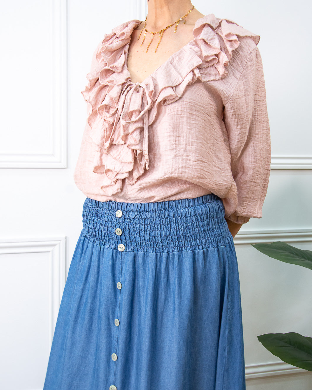 FALDA VAQUERA AZUL