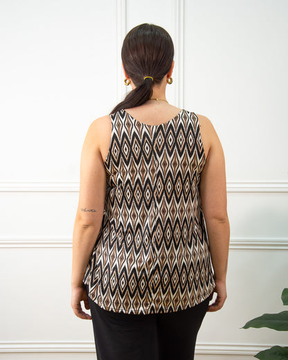 BLUSA ROMBITOS NEGRO