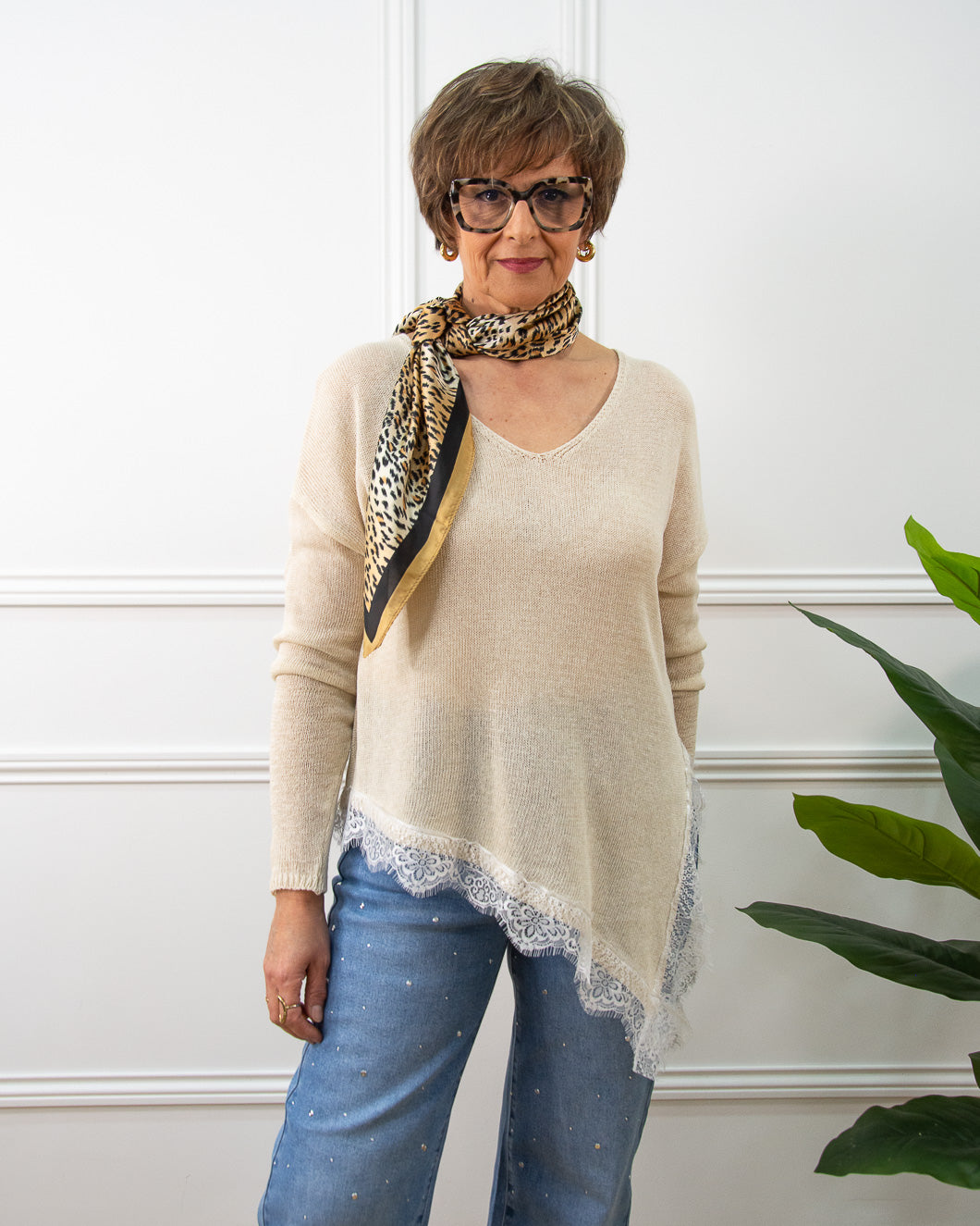JERSEY ENCAJE BEIGE