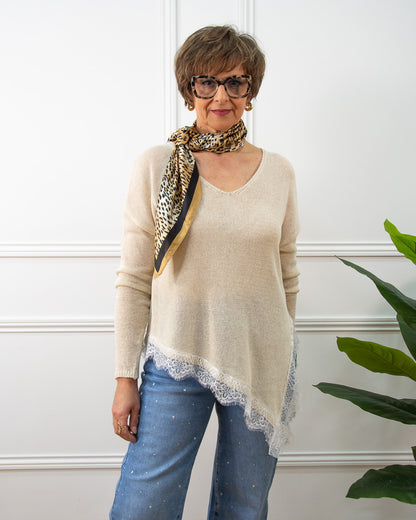 JERSEY ENCAJE BEIGE