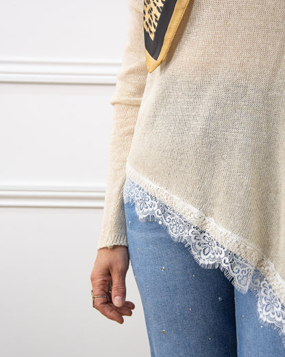 JERSEY ENCAJE BEIGE