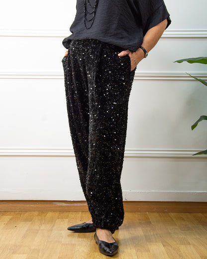 BOMBACHO LENTEJUELAS NEGRO