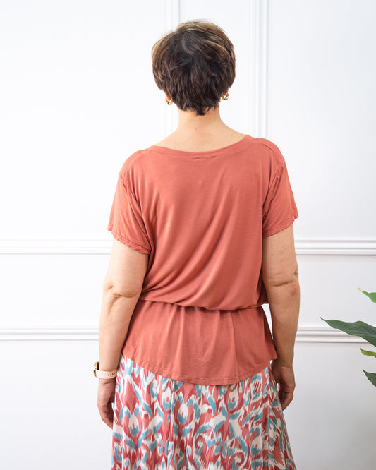 CAMISETA BOTONES TEJA