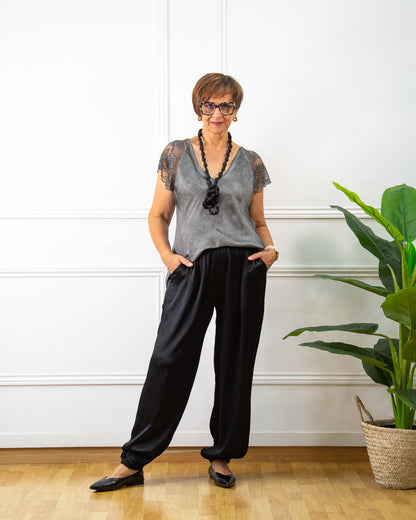 PANTALÓN BOMBACHO NEGRO
