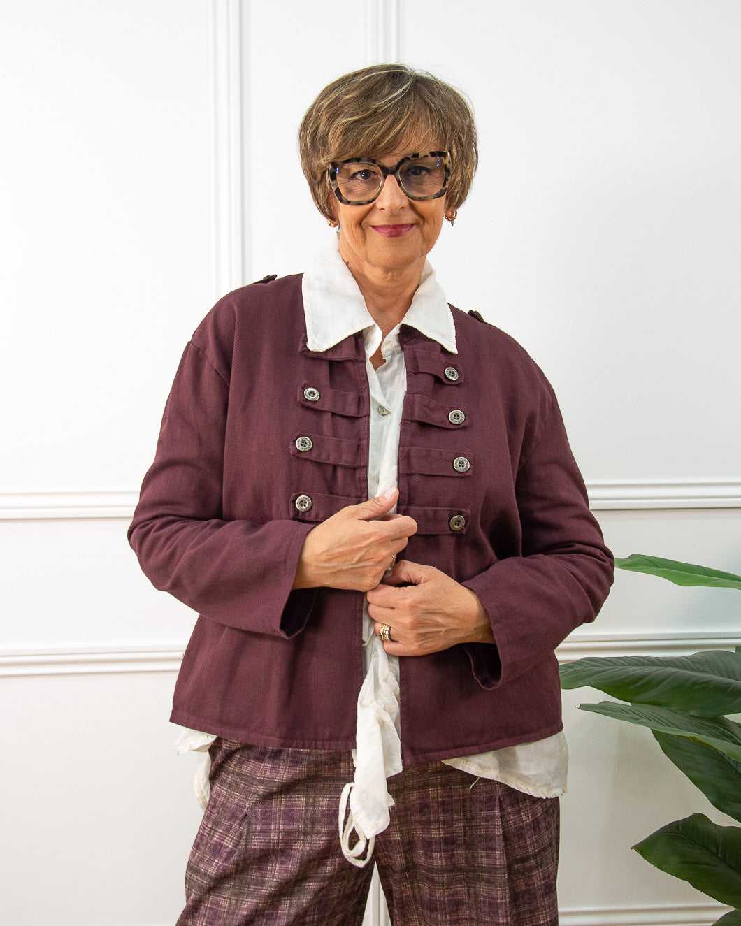 CHAQUETA NAPOLEÓNICA BERENJENA